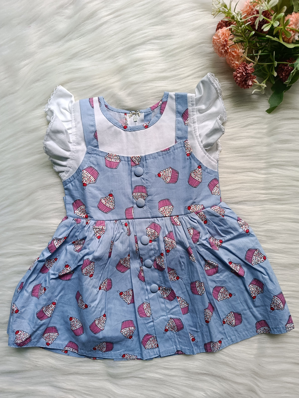 Frock Cupcake Print (light Blue)