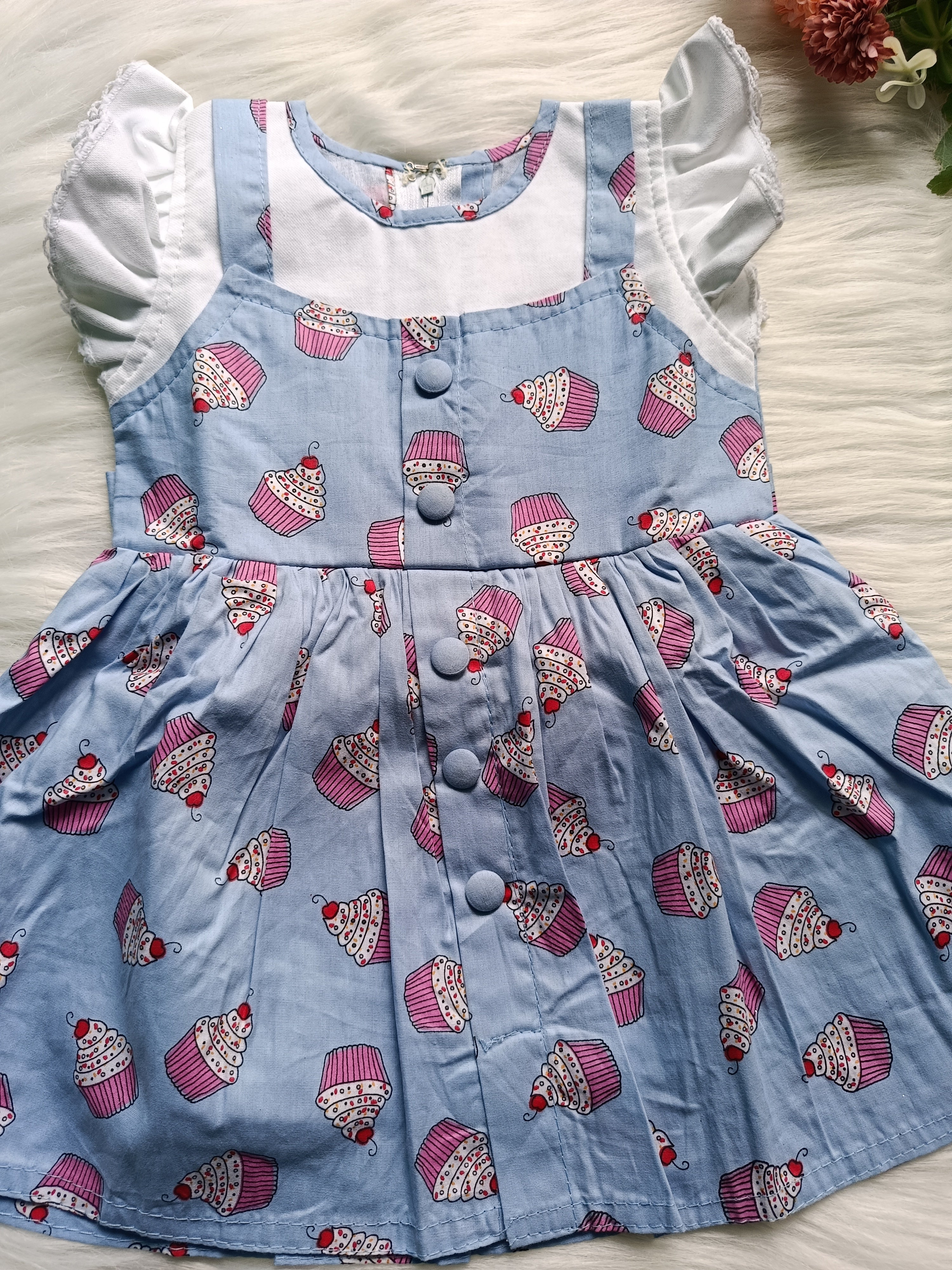 Frock Cupcake Print (light Blue)