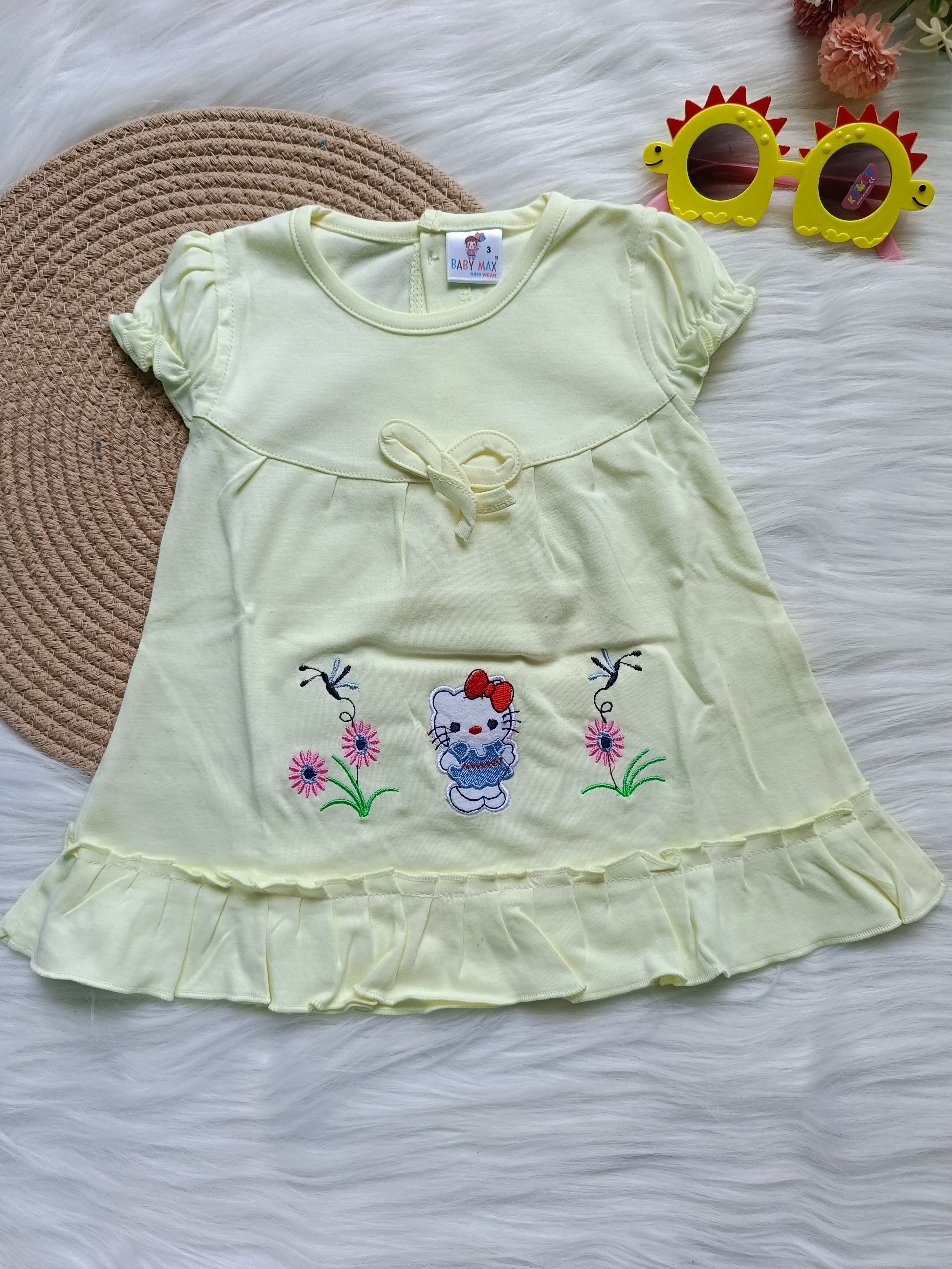 2 Piece Frock set - light yellow