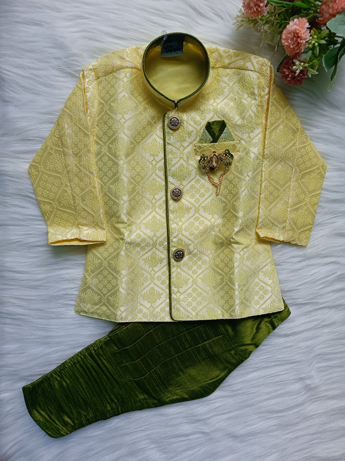 Boys Indo Western Mystic Moss Kurta