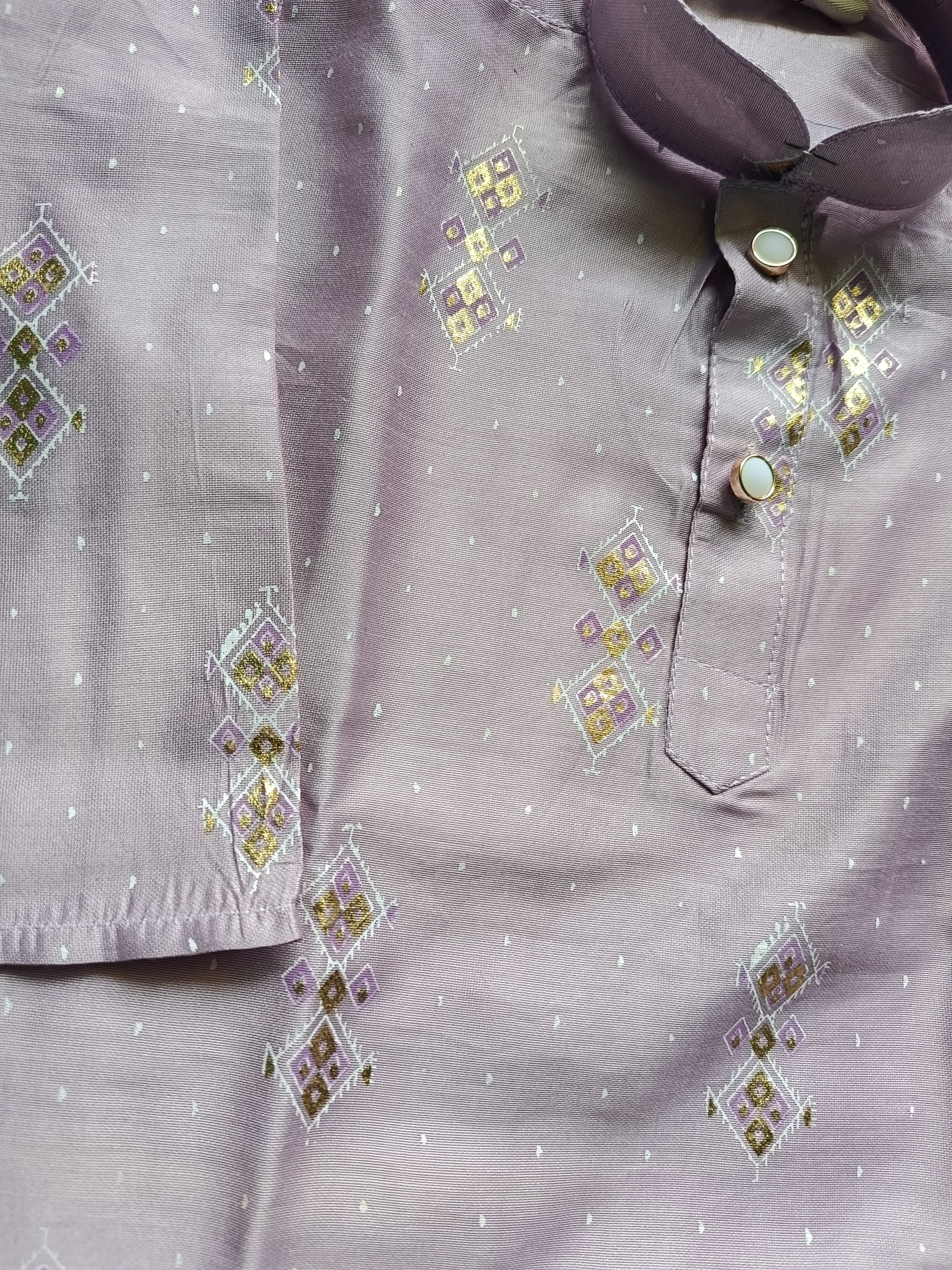 Boys Lavender Kurta set - Chain and Shoes Included