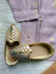 Boys Lavender Kurta set - Chain and Shoes Included