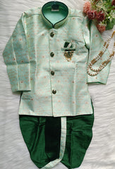 Boys kurta Dhoti set - Green with chain Included