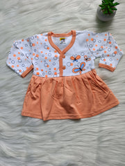 Frock with Pant Set Butterfly Print - Peach