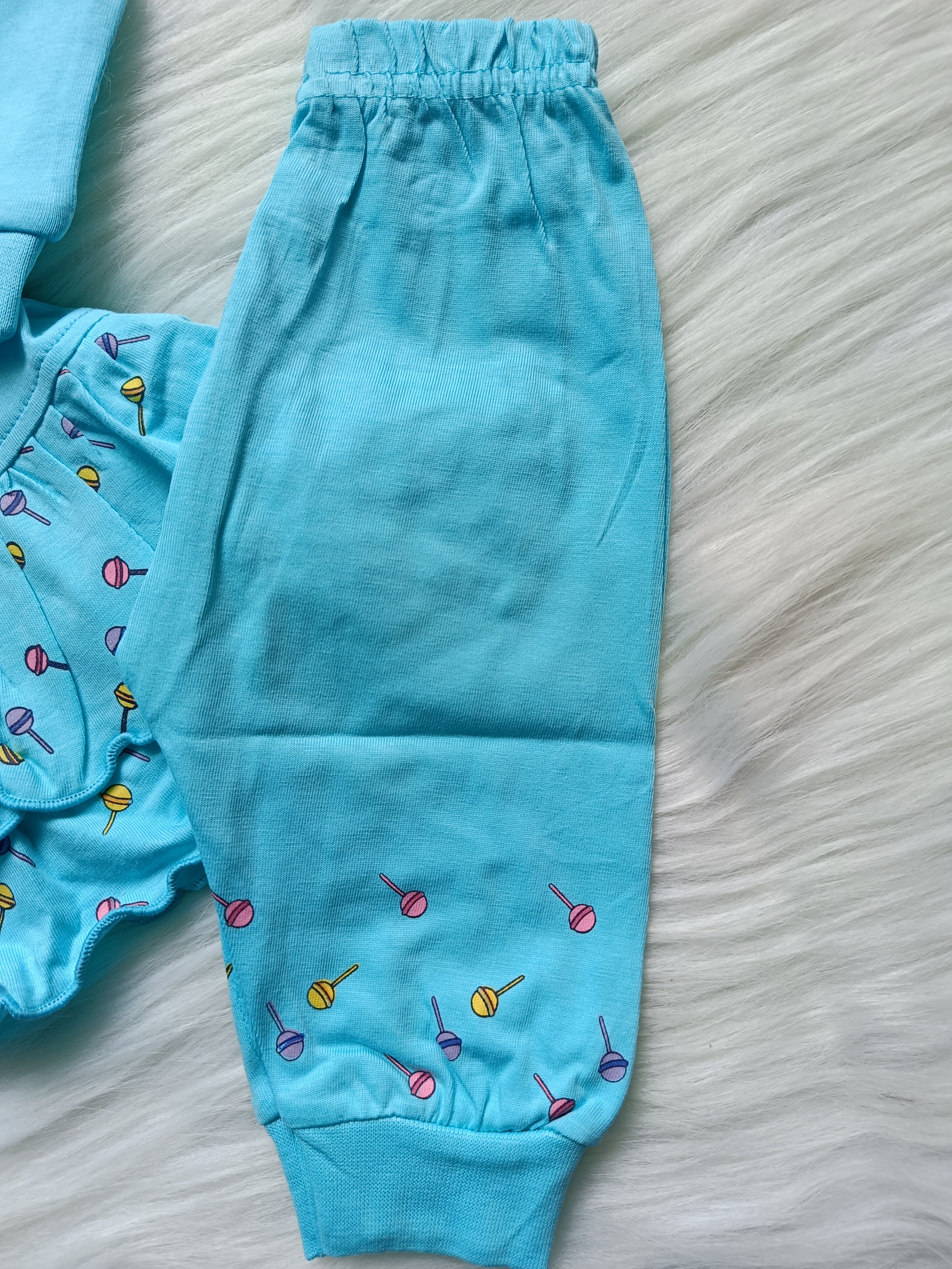 Frock with Pant Set - Playful Suit (Cyan Blue)