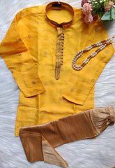 Boys Rose Gold Kurta set - Chain Included