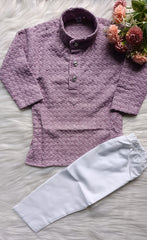 Boys Georgette Lavender Kurta set