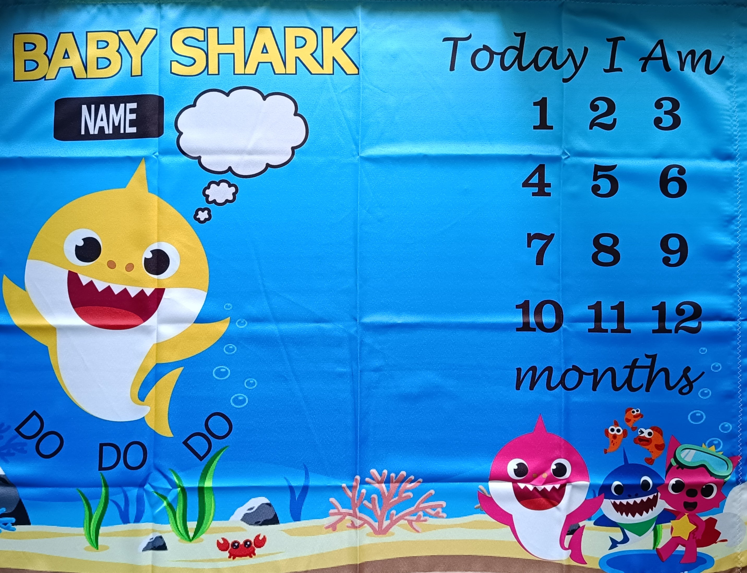 BABY MILESTONE BLANKET - Baby Shark Theme