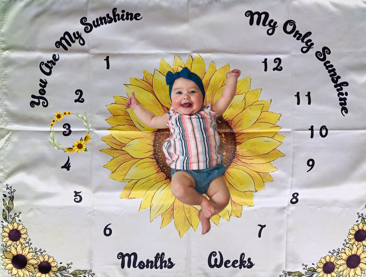 BABY MILESTONE BLANKET - Sunflower Theme