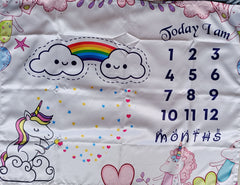 BABY MILESTONE BLANKET - UniCorn Theme